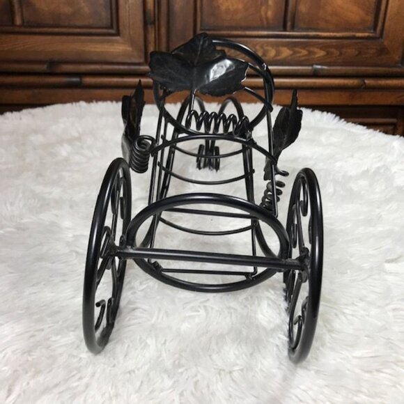NWOT Black Metal Grapevine Scroll Wine Cart Display - Picture 8 of 9